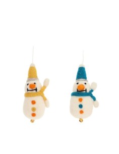 MONNËKA Adorno Árbol de Navidad Muñeco de Nieve con Cascabel