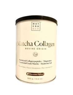 MATCHA & CO Colágeno Bovino con Té Matcha 300 g (Sabor Chocolate)