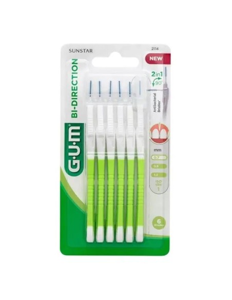 GUM Cepillo Interdental BI-DIRECTION 0.7 mm 6 unidades