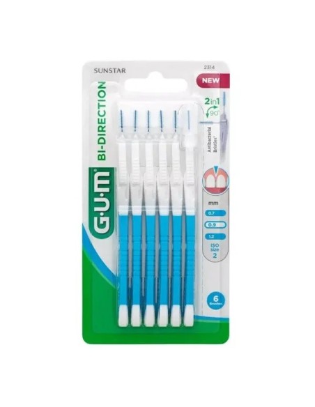 GUM Cepillo Interdental BI-DIRECTION 0.9 mm 6 unidades