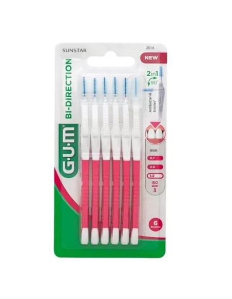 GUM Cepillo Interdental BI-DIRECTION 1.2 mm 6 unidades