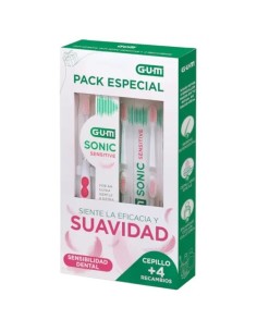 Gum Cepillo Dental Sonic Sensitive + 4 recambios Pack Especial