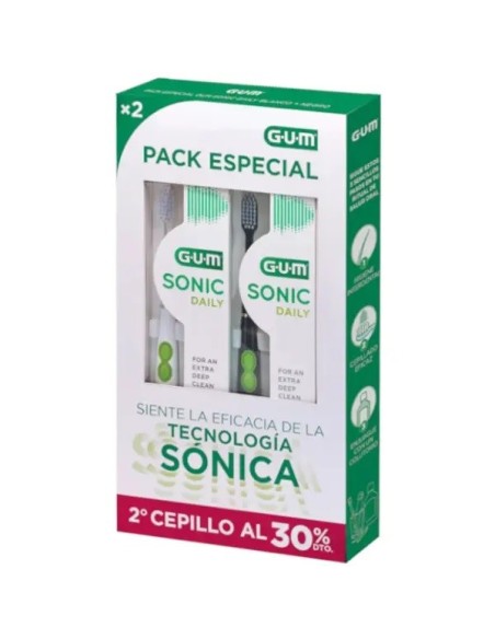 Gum Cepillo Dental Sonic Daily Blanco + Sonic Daily Negro Pack Especial