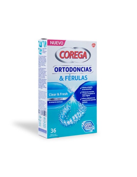 COREGA ORTODONCIAS & FÉRULAS 36 Tabletas Limpiadoras