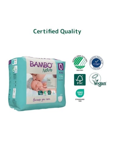 BAMBO NATURE Pañales Ecológicos Talla 0