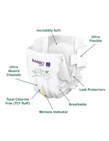 BAMBO NATURE Pañales Ecológicos Talla 1