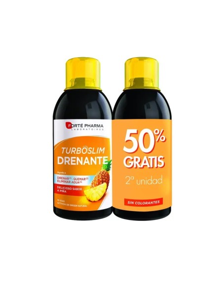 FORTE PHARMA Slim Drenante Sabor Piña 500 ml + 500 ml 2º UNIDAD 50% - DUPLO