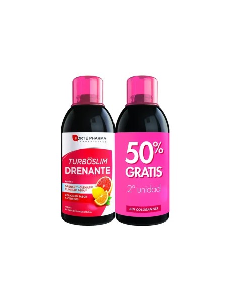 FORTE PHARMA Slim Drenante Sabor Cítricos 500 ml + 500 ml 2ª UNIDAD 50% DESCUENTO - DUPLO