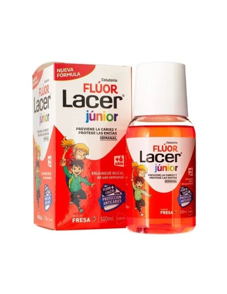 LACER JUNIOR Colutorio Semanal Flúor Sabor Fresa 100 ml