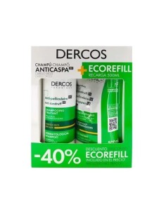 VICHY DERCOS Champú Anticaspa DS Cabello Seco 400ml + Refill Formato Recarga 500 ml