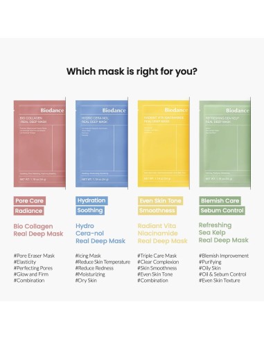 BIODANCE Refreshing Sea Kelp Real Deep Mask - 4 mascarillas faciales