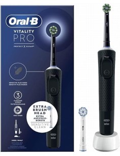 ORAL-B Vitality PRO Protect X Clean Cepillo Eléctrico Negro + Pasta de dientes Densify