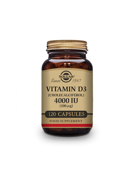 SOLGAR Vitamina D3 4000 UI (100 μg) 120 cápsulas vegetales