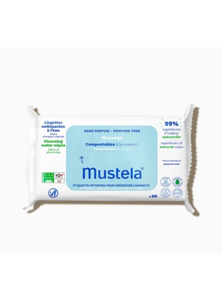 MUSTELA Toallitas Limpiadoras al Agua 60 unidades