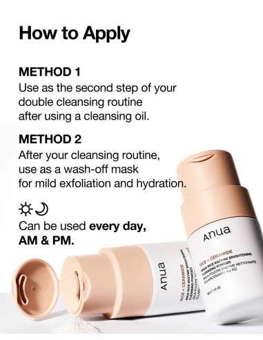 ANUA RICE Enzyme Brightening Cleansing Powder - Polvo de Arroz Limpiador