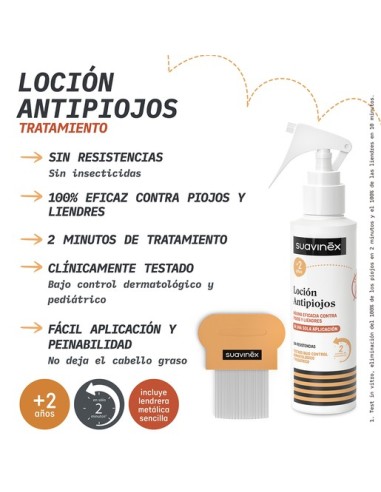 SUAVINEX Loción Tratamiento Antipiojos 125 ml con Lendrera