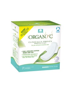 ORGANYC Compresa de Noche con Alas Flujo Muy Abundante