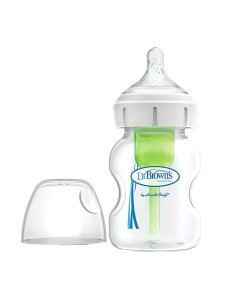 DR BROWN'S Option+ Biberón Blanco Boca Ancha con Tetina de Silicona Redonda +0 m 150 ml