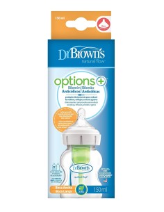 Dr Bronw's Option+ biberon boca ancha silicona redon +0 m 150 ml 2