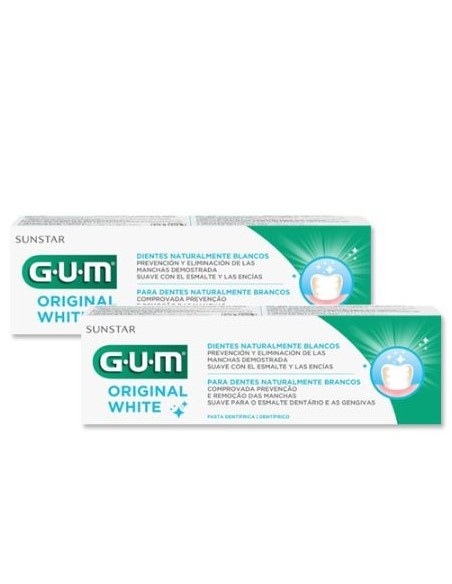 GUM ORIGINAL WHITE Duplo Pasta Dentífrica Blanqueadora 75 ml + 75 ml