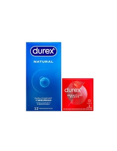 DUREX NATURAL 12 Preservativos + SENSITIVO SUAVE 3 Preservativos GRATIS