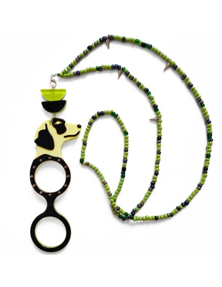 FLIPPAN LOOK Colgante - Gafas Perro Punk Verde