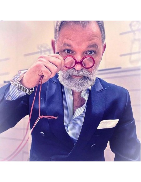 FLIPPAN LOOK Colgante - Gafas Uomo Lunares Rojo y Negro