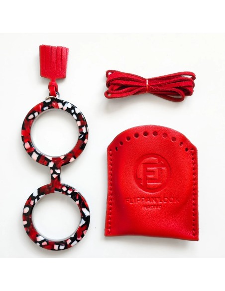 FLIPPAN LOOK Colgante - Gafas Uomo Lunares Rojo y Negro