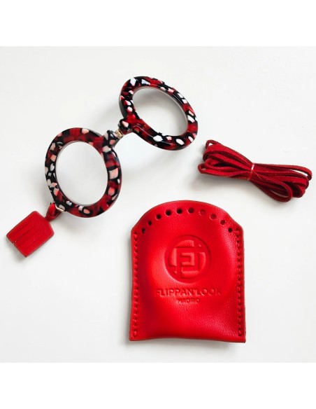 FLIPPAN LOOK Colgante - Gafas Uomo Lunares Rojo y Negro
