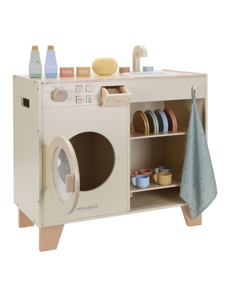 little dutch cocina de madera azúl