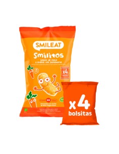 SMILEAT Smilitos Snack de Maiz y Avena con Zanahoria 48 g ECO