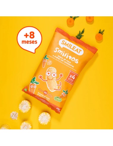 SMILEAT Smilitos Snack de Maiz y Avena con Zanahoria 48 g ECO
