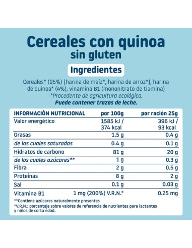 SMILEAT Papilla de Cereales Sin Gluten con Quinoa 200 g ECO