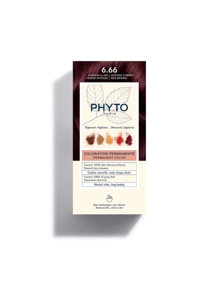 PHYTO COLOR Coloración Permanente 6.66 Castaño Claro Cereza Intenso