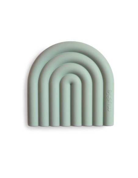 MUSHIE Mordedor de silicona rainbow cambridge blue