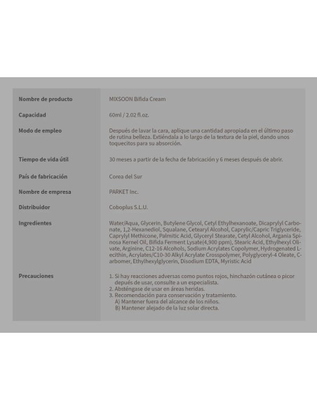 MIXSOON Bifida Cream 60 ml