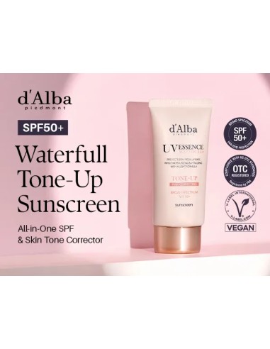 D'ALBA PIEDMONT UV Essence Waterfull Pink Correcting SPF 50+ Protector Solar