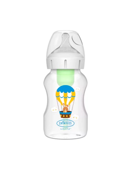 Dr Bronw's Option+ biberon boca ancha silicona redon +3 m 270 ml