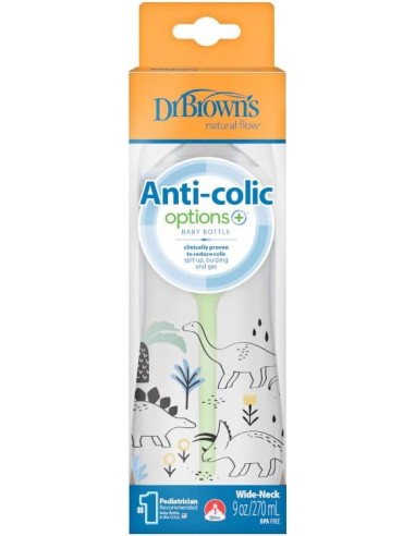 Dr Bronw's Option+ biberon boca ancha silicona redon +3 m 270 ml