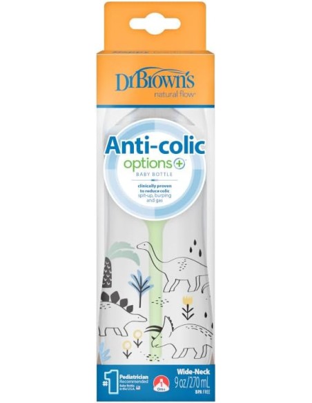 Dr Bronw's Option+ biberon boca ancha silicona redon +3 m 270 ml