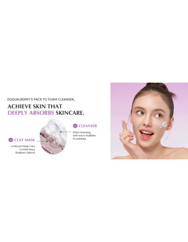 EQQUALBERRY Purple Rice Pore Purifying Pack Cleanser - Limpiador y Mascarilla 2 en 1