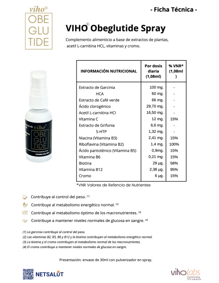 OBEGLUTIDE Spray Oral 30 ml