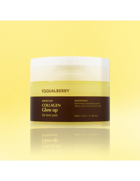 EQQUALBERRY Collagen Glow Up Gel Toner Pads - Discos Iluminadores