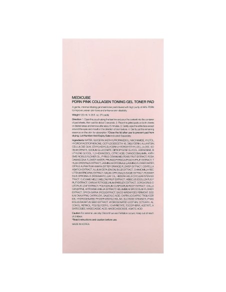 MEDICUBE PDRN Pink Collagen Toning Gel Toner Pad - Discos de Colágeno
