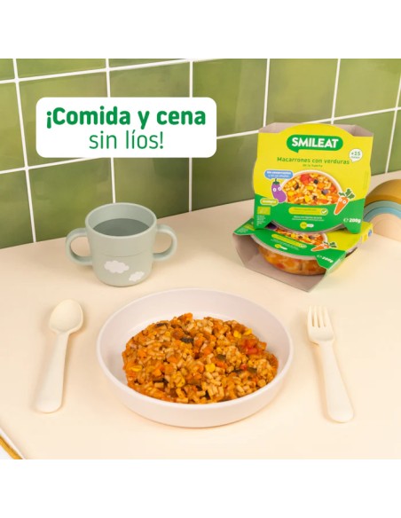 SMILEAT Platito de Macarrones con Verduras de la Huerta 200 g ECO