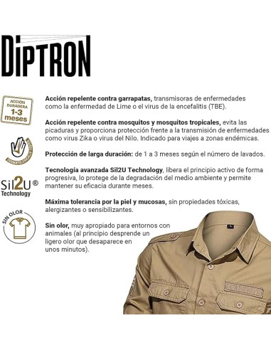 DIPTRON Repelente de Insectos para Ropa y Téxtil