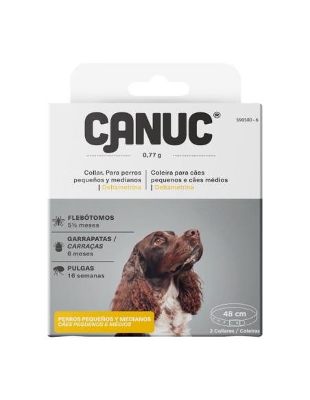 CANUC Collar Antiparasitario para Perros Pequeños y Medianos 2 unidades