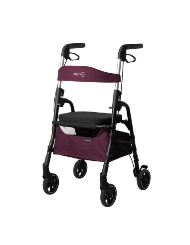 PLAYCARE W4 Andador 4 Ruedas con Frenos Color Rojo Cranberry