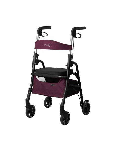 PLAYCARE W4 Andador 4 Ruedas con Frenos Color Rojo Cranberry