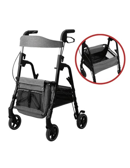 PLAYCARE W4 Andador 4 Ruedas con Frenos Color Rojo Cranberry